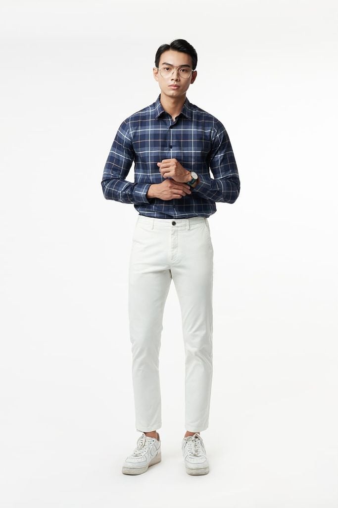 Áo sơ mi Nam caro tay dài cotton  N&M 2110032