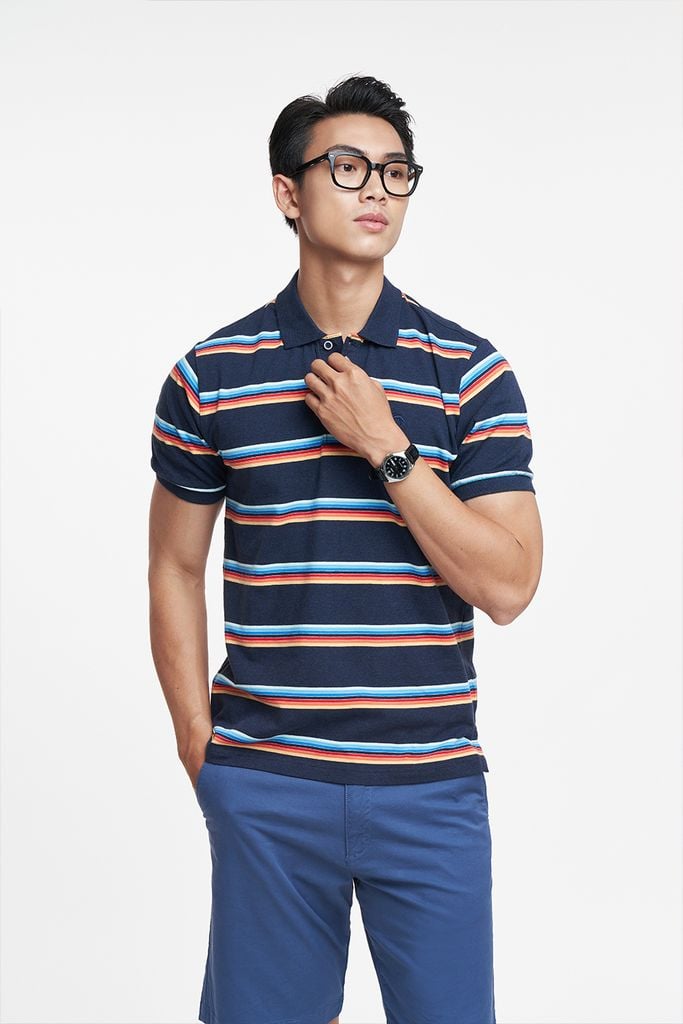 Standard Polo Dòng Áo Polo Sọc Nam Tay Ngắn Ninomaxx 1902057
