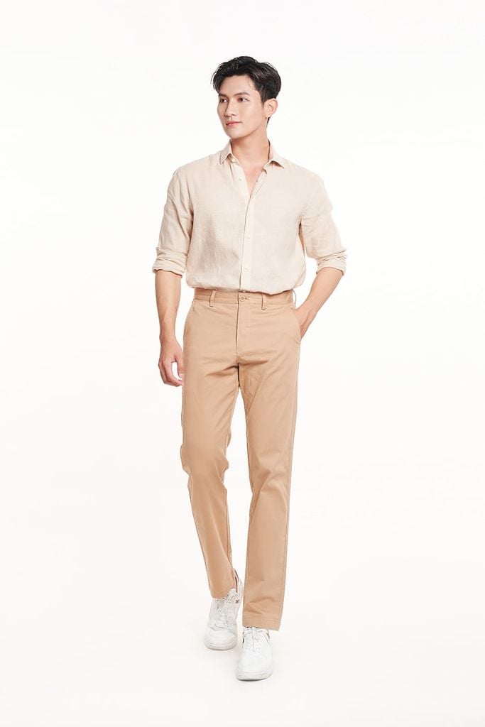 Áo Sơ Mi Basic Nam Linen Tay Dài Ninomaxx 2311018