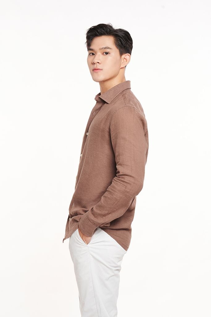 Áo Sơ Mi Basic Tay Dài Nam Linen  Ninomaxx 2311018