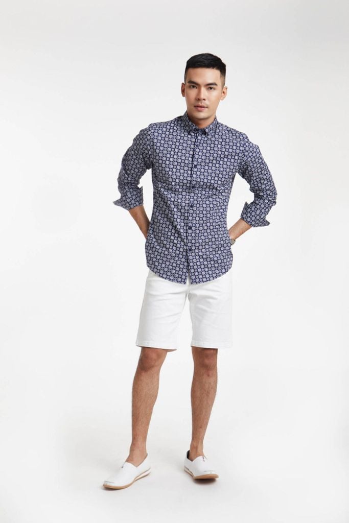 Áo sơ mi in họa tiết Nam cotton N&M 1910181