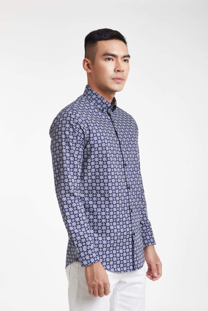 Áo sơ mi in họa tiết Nam cotton N&M 1910181