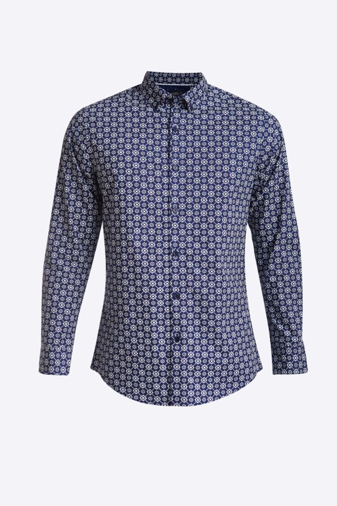 Áo sơ mi in họa tiết Nam cotton N&M 1910181