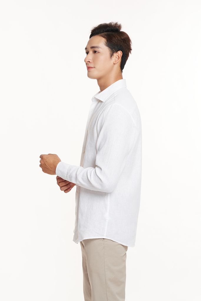 Áo Sơ Mi Basic Tay Dài Nam Linen  Ninomaxx 2311018