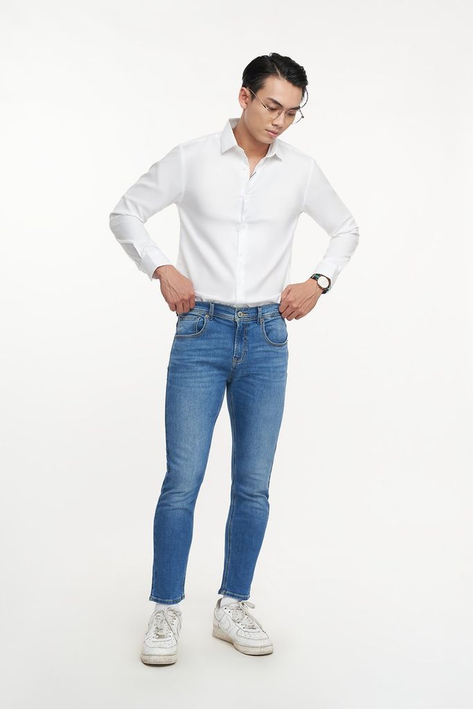 Áo sơ mi trắng Nam cotton N&M Club 2104111