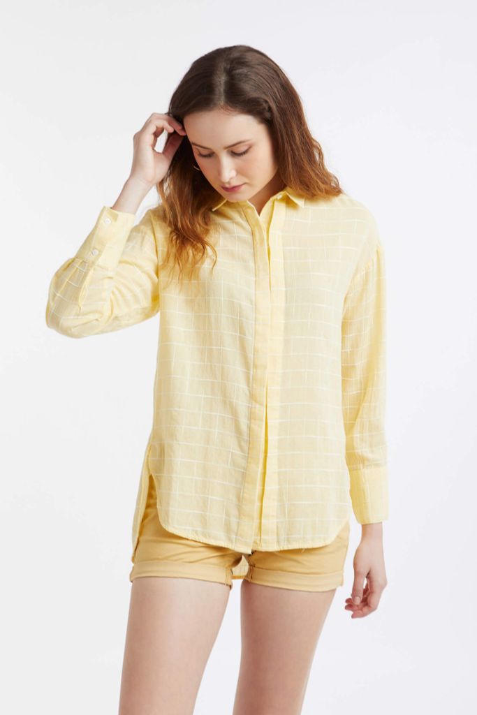 Áo sơ mi Nữ tay dài cotton NINOMAXX 1911021