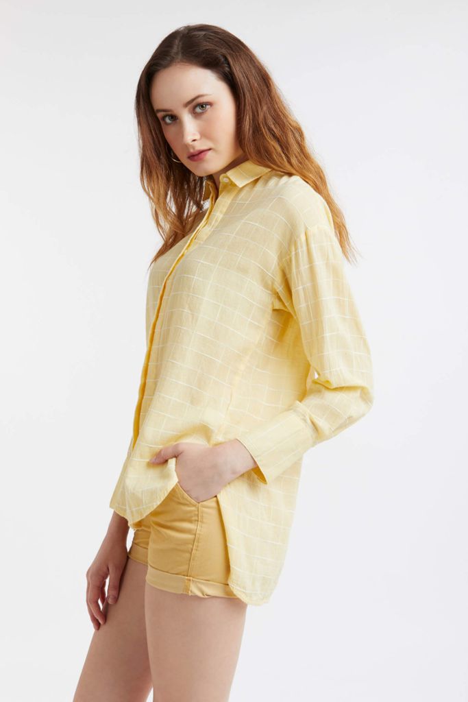 Áo sơ mi Nữ tay dài cotton NINOMAXX 1911021