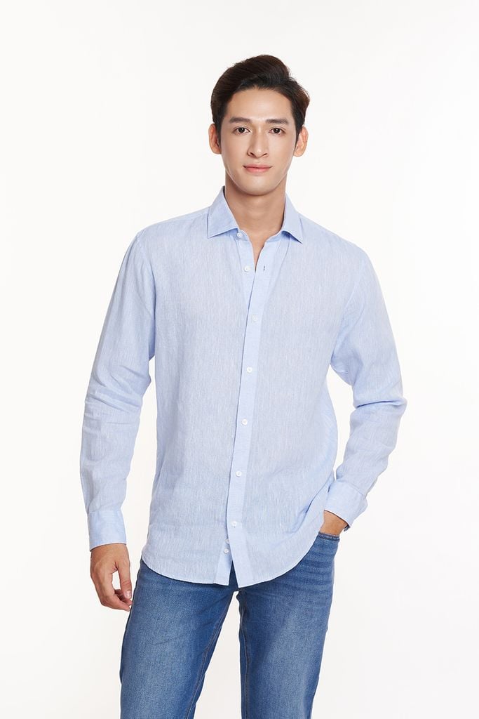 Áo Sơ Mi Basic Tay Dài Nam Linen  Ninomaxx 2311018