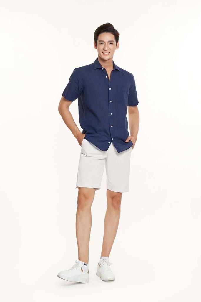 Áo Sơ Mi Basic Nam Linen Tay Ngắn Ninomaxx 2311019