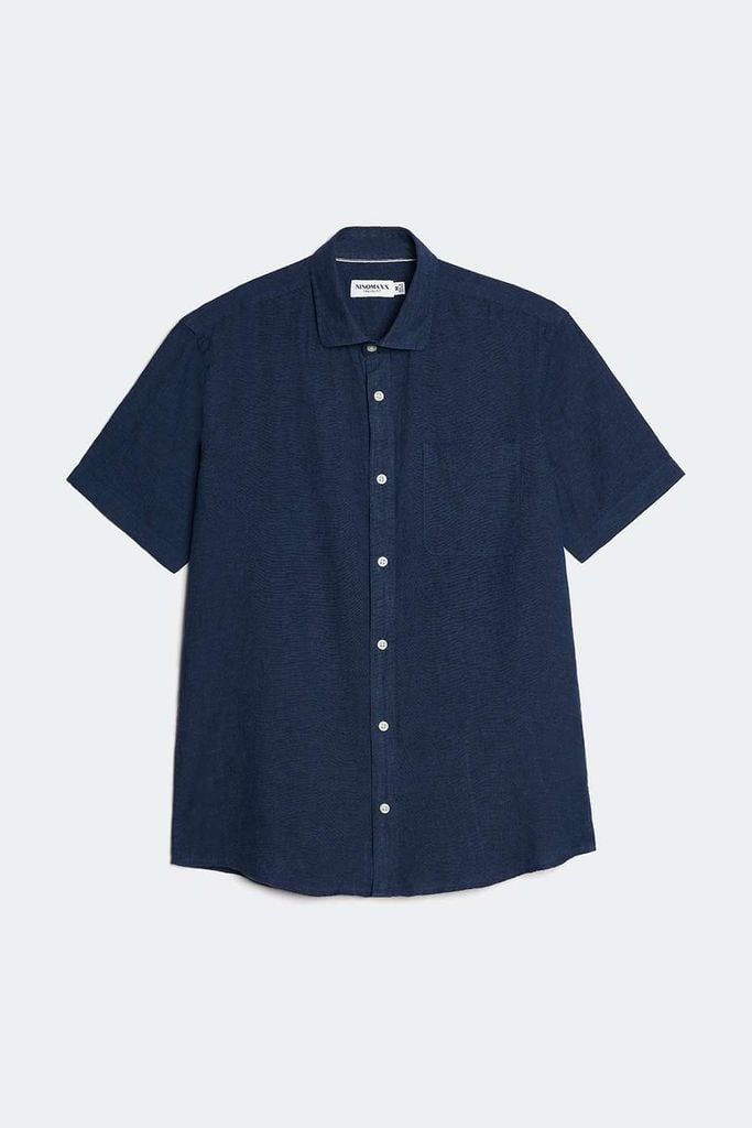 Áo Sơ Mi Basic Nam Linen Tay Ngắn Ninomaxx 2311019