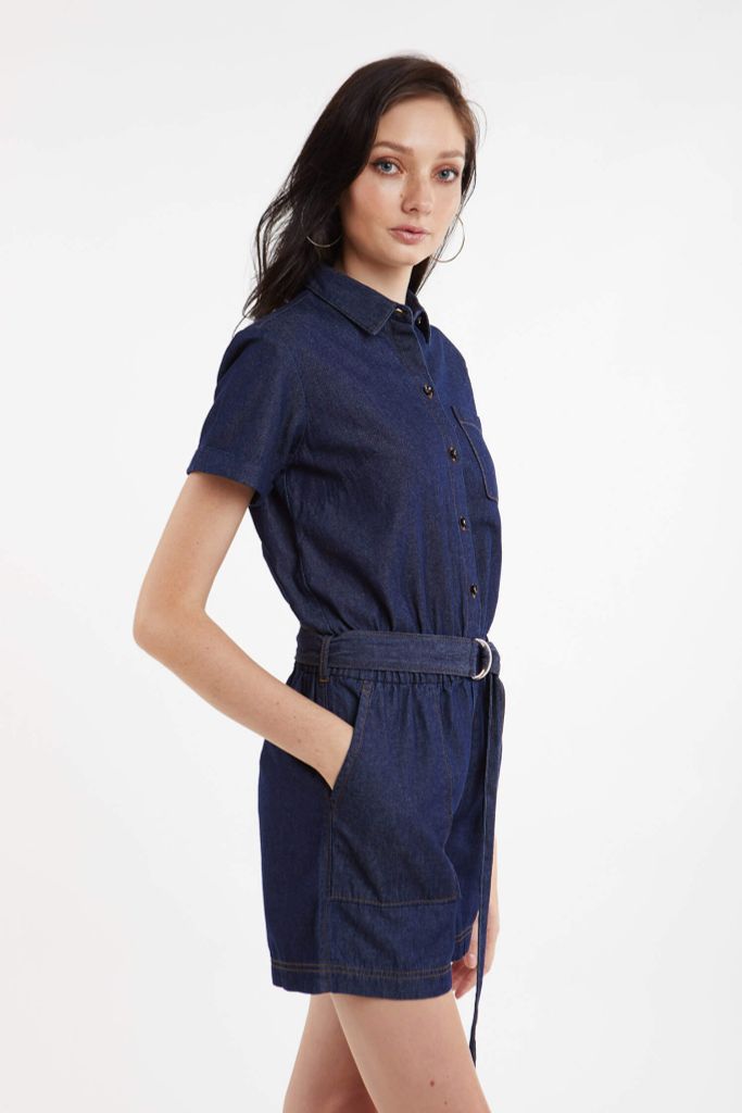 Bộ jumpsuit Jean Nữ tay ngắn NINOMAXX 2008027