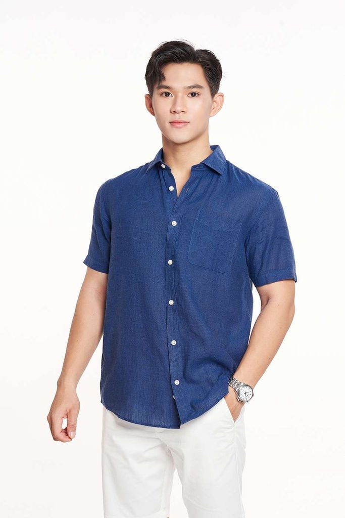 Áo Sơ Mi Basic Nam Linen Ninomaxx 2311019