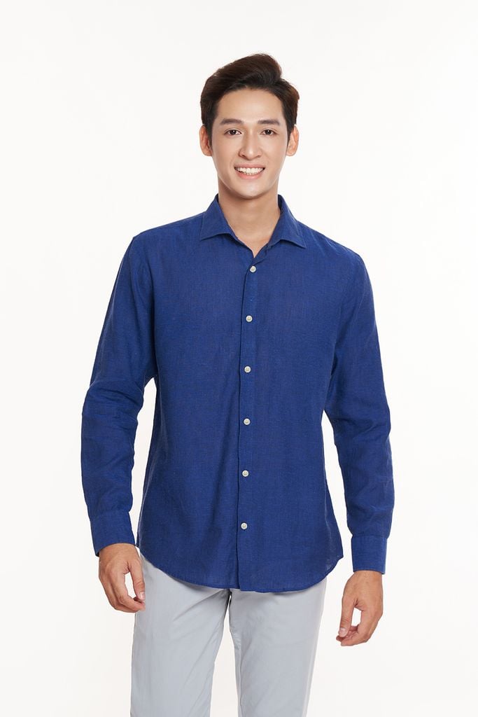 Áo Sơ Mi Basic Tay Dài Nam Linen  Ninomaxx 2311018