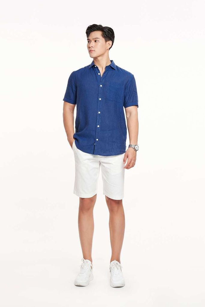Áo Sơ Mi Basic Nam Linen Tay Ngắn Ninomaxx 2311019