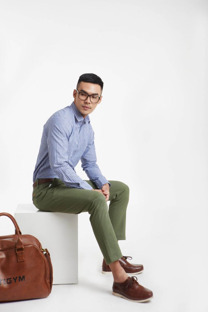Áo sơ mi Nam tay dài cotton linen N&M 1909115
