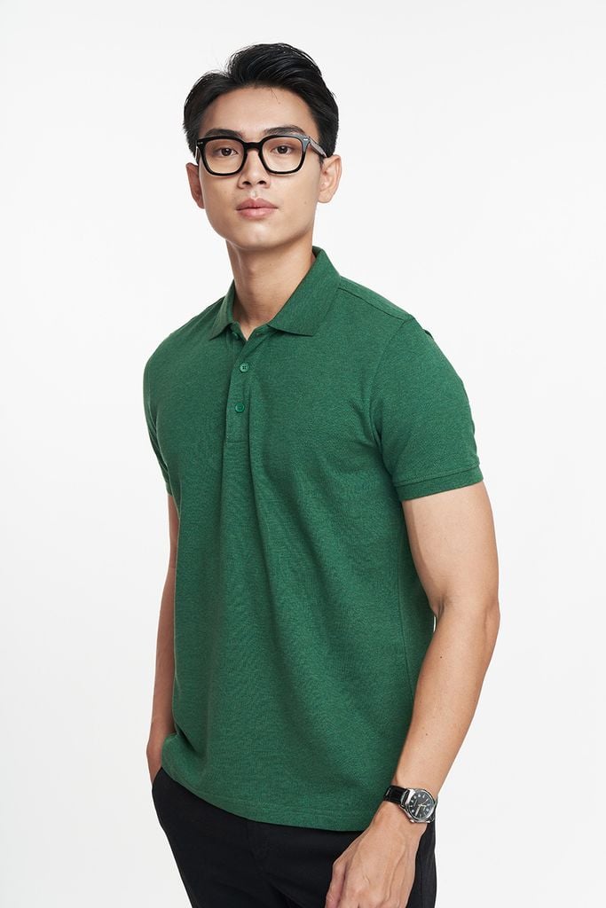 Áo Premium Polo Melange Nam Cotton Mercerized Ninomaxx 2212013