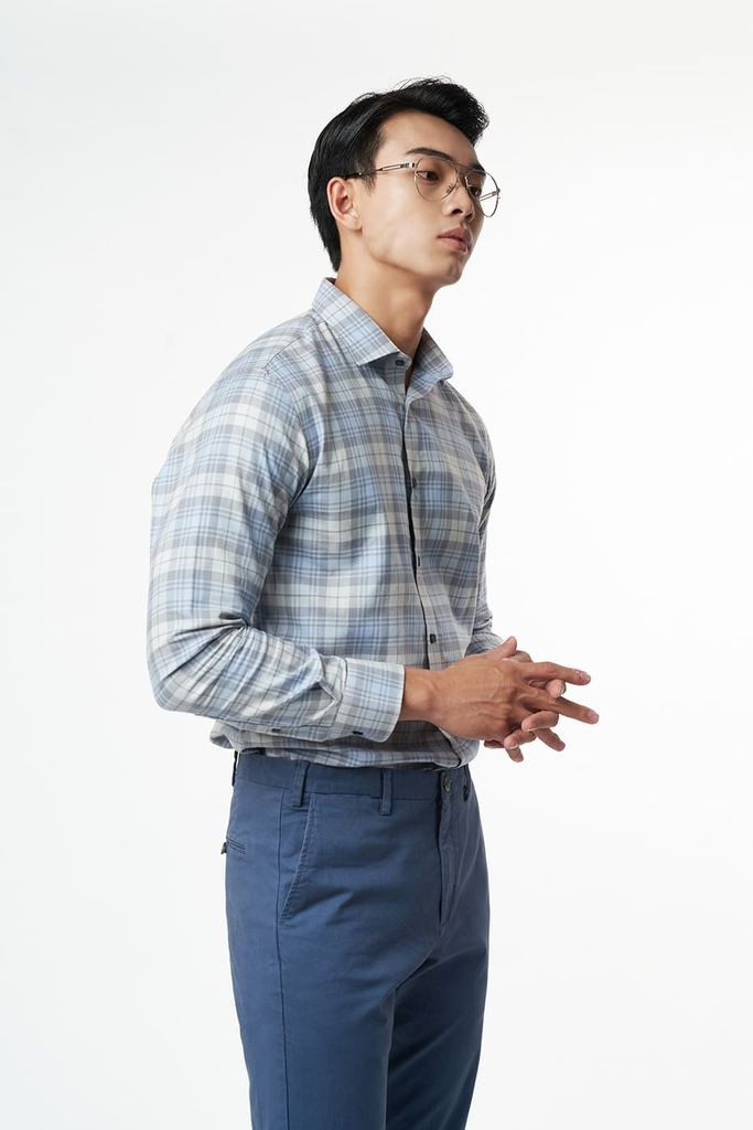 Áo Sơ Mi Caro Nam Cotton Chống Nhăn Tự Nhiên N&M 2110033