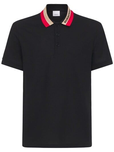 BURBERRY EDNEY LOGO COLLAR COTON PIQUÉ POLO