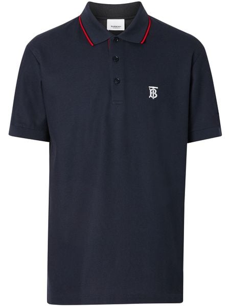 BURBERRY Icon Stripe Placket Cotton Piqué Polo Shirt