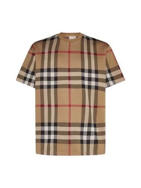BURBERRY BEIGE JACQUARD CHECK T-SHIRT
