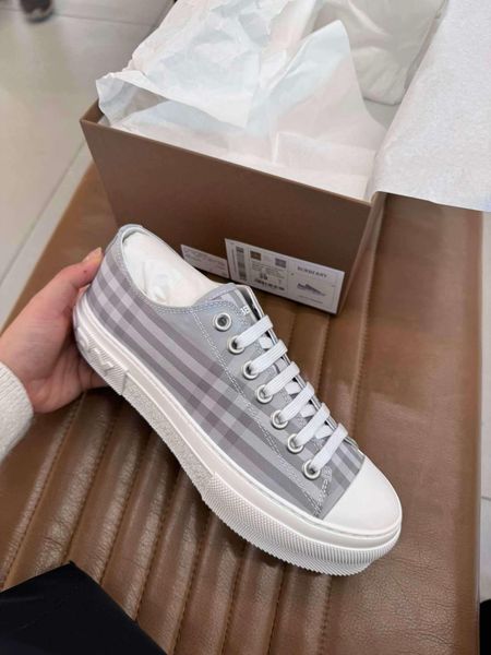 Burberry Vintage Check Cotton Sneakers Grey