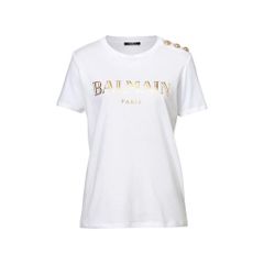 COTTON T-SHIRT WITH BALMAIN LOGO PRINT