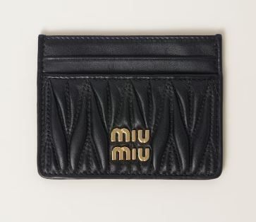 Matelassé nappa leather card holder
