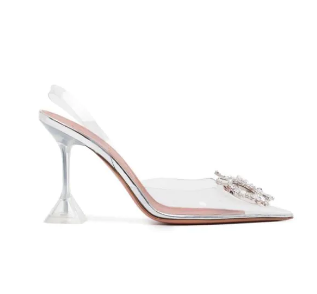 GLASS BEGUM SLINGBACK PUMPS 90