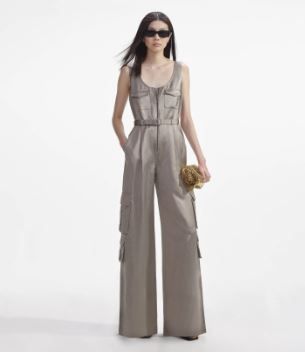 BEIGE SATIN JUMPSUIT