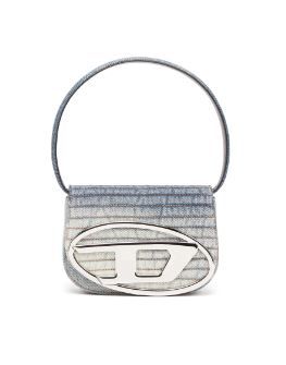 DIESEL 1DR ICONIC SHOULDER BAG IN SOLARISED DENIM