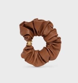 CELINE SCRUNCHY LEATHER IN BRASS WITH GOLD FINISH AND LAMBSKIN