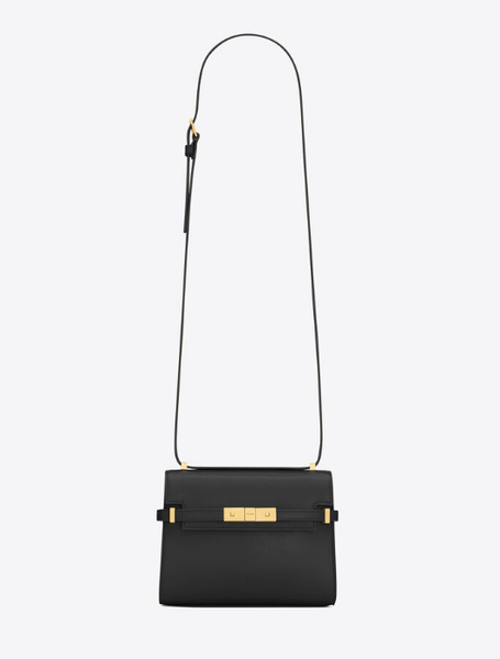 MANHATTAN MINI CROSSBODY BAG IN BOX SAINT LAURENT LEATHER