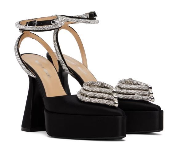 BLACK TRIPLE HEART HEELS