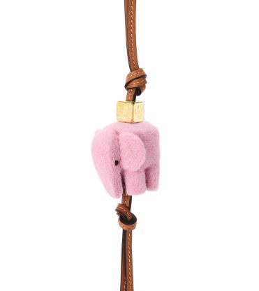 Elephant charm in felt and calfskin
