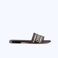 DEEP BLUE DWAY EMBROIDERED COTTON SLIDE