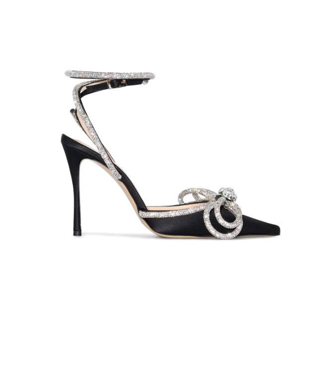 DOUBLE BOW MULES 110 BLACK RICHE - AUTHENTIC LUXURY DISTRIBUTOR
