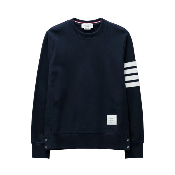 LOOPBACK JERSEY KNIT 4-BAR CREW NECK SWEATSHIRT NAVY
