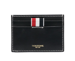 Thom Browne RWB-tab leather cardholder