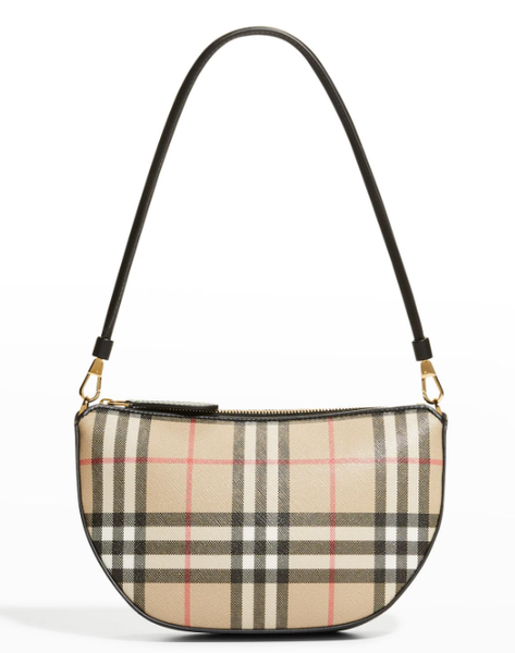 BURBERRY OLYMPIA CHECK POUCH SHOULDER BAG