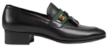 Giày Gucci Loafer With Web And Interlocking G Black 624316-1W610-1066