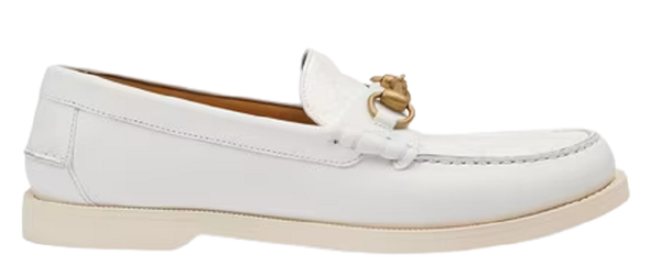 Giày Gucci Loafer with Horsebit White 695049-UPG50-9000