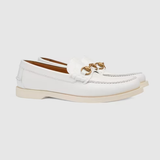 Giày Gucci Loafer with Horsebit White 695049-UPG50-9000