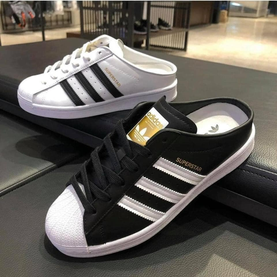 Giày Adidas Originals Superstar Mule Black White FX0528 - WD Shoes Scofield