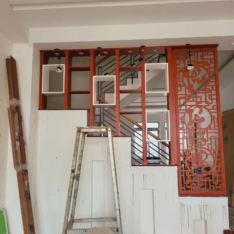  Vách Ngăn Cầu Thang Gỗ- CT01 