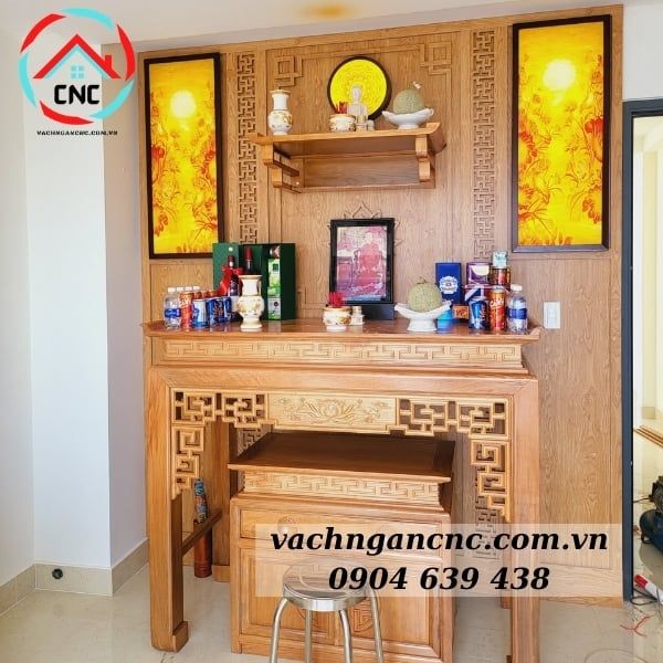 Vách Ngăn Phòng Thờ  Gỗ MDF- PT128