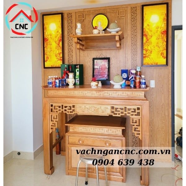 Vách Ngăn Phòng Thờ  Gỗ MDF- PT128