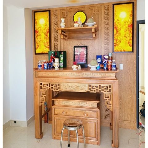 Vách Ngăn Phòng Thờ  Gỗ MDF- PT128 