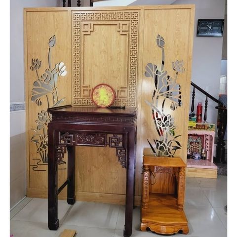  Vách Ngăn Phòng Thờ Hoa Sen- PT130 