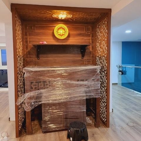  Vách Ngăn Phòng Thờ Gỗ MDF- PT145 