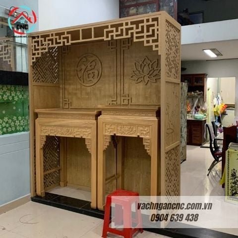  Vách Ngăn Phòng Thờ Gỗ MDF- PT176 